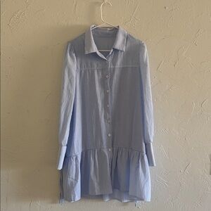 SHEIN Light Blue Striped Shirt